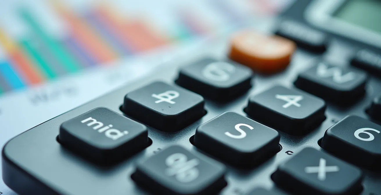 Calculatrice et graphique montrant l'amortissement d'une pompe à chaleur sur plusieurs années