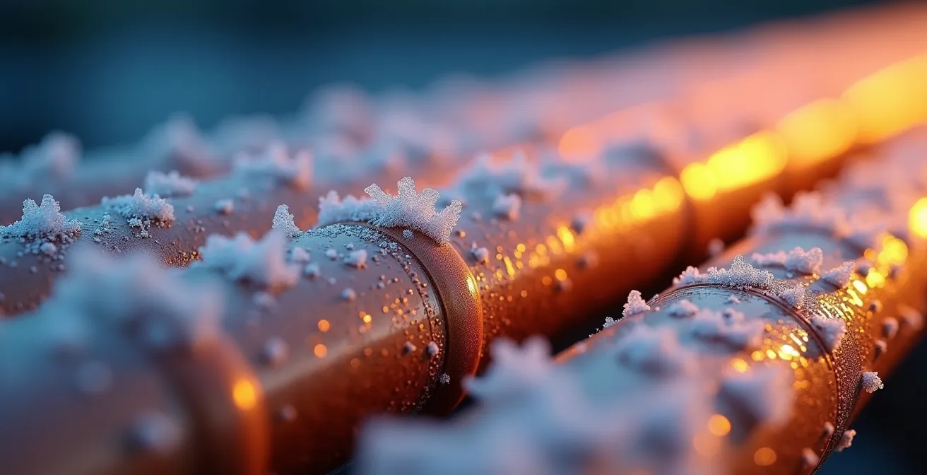 Cycle thermodynamique d'une pompe à chaleur montrant l'évaporation du fluide frigorigène