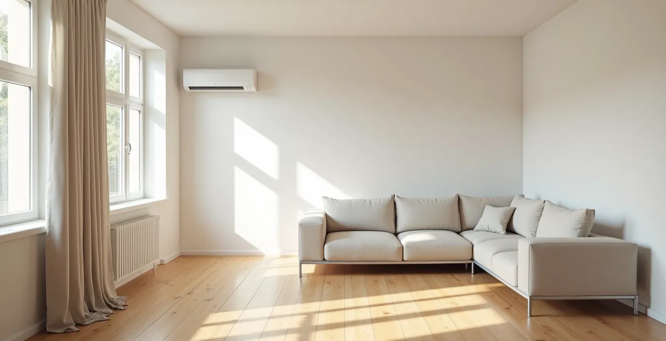 Environnement domestique moderne avec système de climatisation économe en énergie