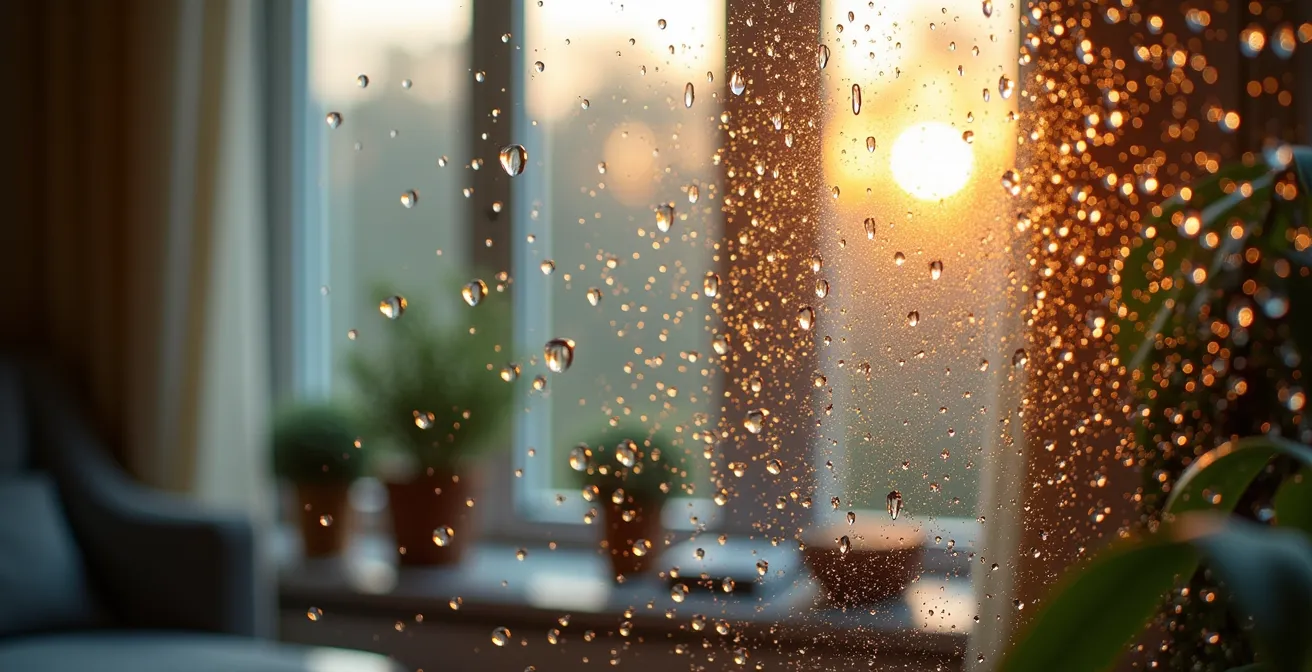 Hygromètre montrant un taux d'humidité optimal de 50% dans un intérieur français